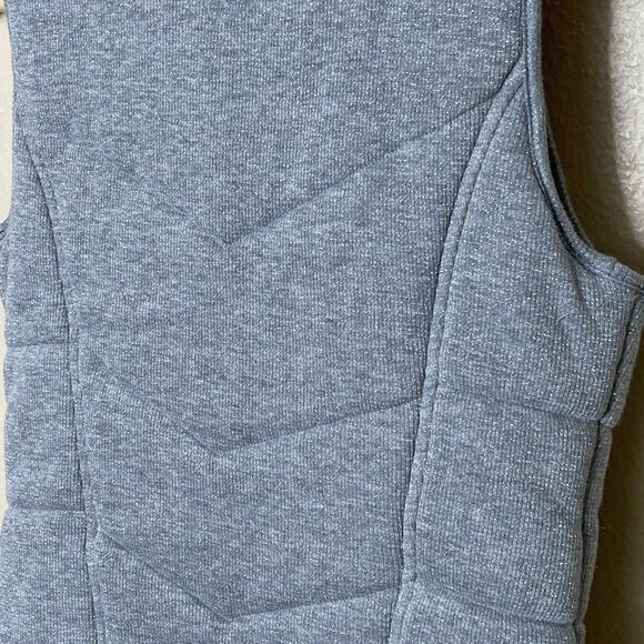 Armani Exchange Vest Women's SP Gray Quilted Puffer Full Zip Snap Pockets - Picture 12 of 12